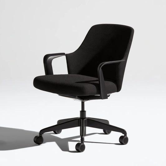 Ergonomiczny fotel biurowy, tapicerowany tkaniną, kolor: czarny