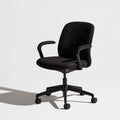 Ergonomiczny fotel biurowy, tapicerowany tkaniną, kolor: czarny